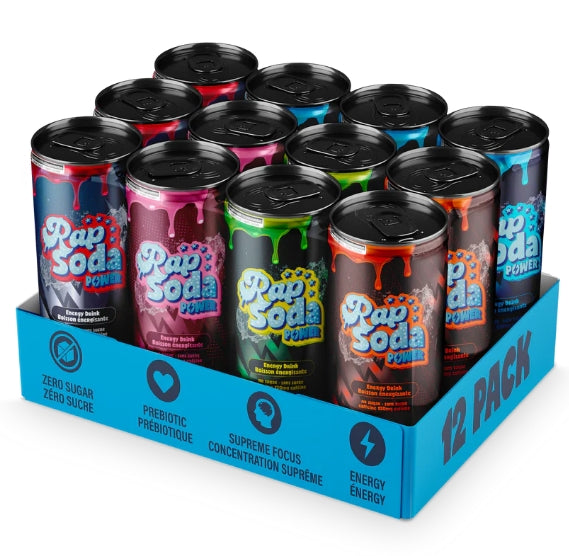 RTD - RAP SODA POWER – Boisson Énergisante Sans Sucre (355 ml)