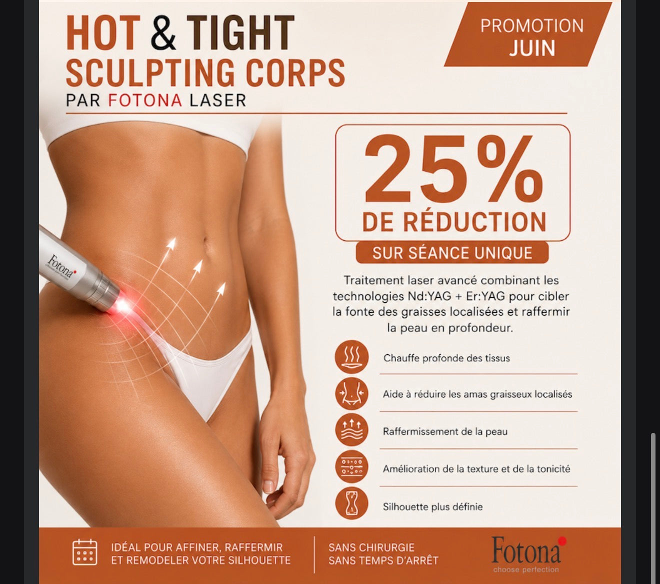 🔥 Hot & Tight Sculpting – Remodelage par Laser Fotona - CORPS